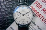 DM Factory Swiss IWC Portuguese 7 Days Automatic Black Leather Strap White Dial 42 MM Watch